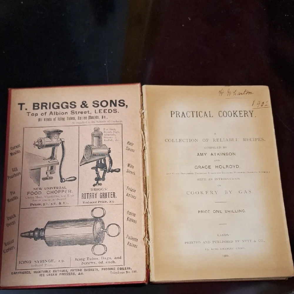 RARE 1900 1st Ed. Practical Cookery - Atkinson & Holroyd Antique Cookbook Red - Picture 2 of 9